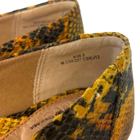 BOC Born Concepts Women’s Ballet Flat Yellow Black Snakeskin Print Shoes Size 6 - Picture 9 of 11